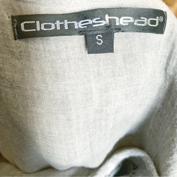 CLOTHES HEAD Gray Linen & Lace Boho Tunic Top S - Picture 4 of 4